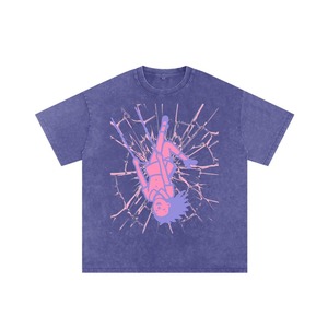 T-shirt surdimensionné délavé à l'acide, nouveau design, personnalisé, uni, grande taille, vintage, en coton épais – Offre spéciale - Product Image 2