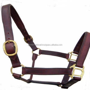 Licou de cheval robuste en cuir marron de qualité supérieure avec rembourrage doux cousu et boucle et anneaux en laiton lourd dans toutes les tailles personnalisées - Product Image 4