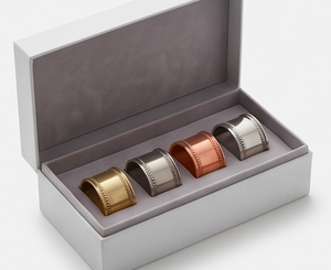 Set of 3 Round Metal <b>Napkin</b> Rings Classic Beaded Edge Gold Copper <b>Silver</b> Ideal For Tableware Use - Product Image 6