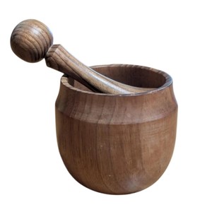 Handcrafted Natural Wood Mortar and Pestle Set Fantastic Design Acacia Wood Spice <b>Grinder</b> & <b>Herb</b> Masher In Lowest Price - Product Image 1