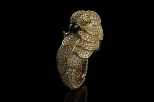 Anillo de Lujo para Mujer con Diseño de Loro, Diamantes Cultivados en Laboratorio con Corte Brillante, Chapado en Plata, Anillo Personalizado con Diseño Animal, Certificado IGI - Product Image 5
