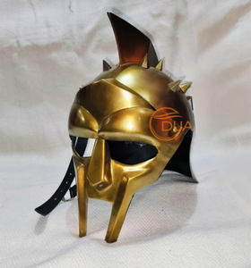 Casque de gladiateur Spartan doré avec crête et pointes |   Casque d'armure de guerrier antique pour cosplay, exposition et reconstitution historique - Product Image 5