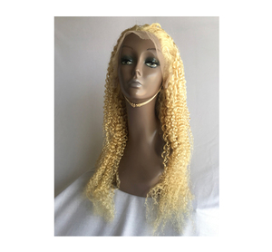 Perruques de cheveux humains vierges indiennes blondes bouclées profondes de 26 pouces, très demandées et très vendues, au meilleur prix, directement d'Inde - Product Image 1