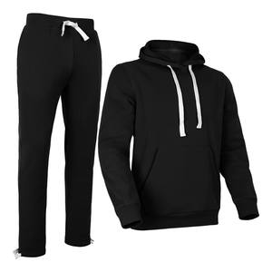 Conjunto Deportivo Unisex de Color Sólido con Capucha, Cierre con Cordón, Manga Larga, Ropa Casual de Otoño, 100% Algodón, Corte Regular, Pantalones Deportivos para Adultos - Product Image 3