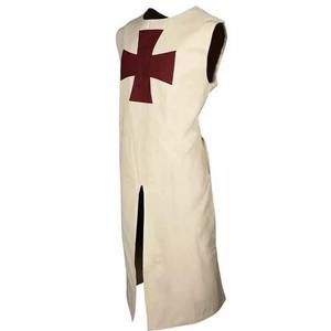 Túnica Templaria Medieval de Algodón con Diseño de Cruz Roja, Manga Larga, Hecha a Mano, Disfraz Renacentista, Ropa Histórica, Armadura - Product Image 2