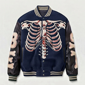 Veste de baseball en toile avec patch en chenille personnalisé, logo personnalisé, tendance, pour hommes, hiver - Product Image 4