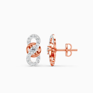 Pendientes de diamantes entrelazados Infinity con diamantes cultivados en laboratorio de 0.29 quilates en oro rosa, amarillo y blanco de 14 quilates - Product Image 2