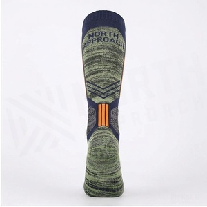 <b>Knee</b> <b>High</b> Running <b>Socks</b> Geometric Pattern Blue Orange Quick Dry Knitted for Adults Summer Sports <b>Socks</b> - Product Image 2