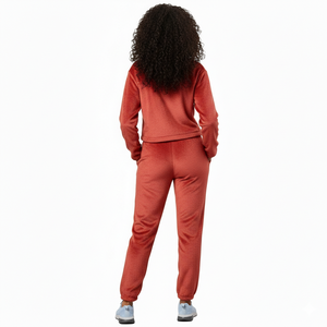 Conjunto Deportivo de Dos Piezas para Mujer, Chaqueta con Capucha y Cremallera con Pedrería y Pantalones Deportivos de Felpa Antibacterianos de Poliéster/Algodón - Product Image 2