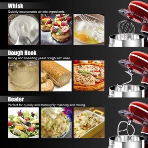 <b>Stand</b> Mixer, 660W Electric Kitchen Food Mixer with 6-Speed <b>Control</b>, 6.3-Quart Stainless Steel Bowl, Dough Hook, Beater, Whisk - Product Image 3