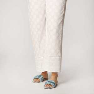 Pantalón Recto Mujer Blanco Cambric Puff Impreso PS3539 Talla XS - Product Image 3