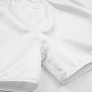 Shorts de boxe blancs pour hommes, respirants, en polyester, pour l'entraînement aux arts martiaux, coupe classique, taille adulte - Product Image 3