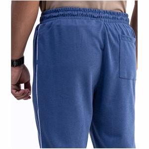 Men's Blue Sweatpants Elastic Waist <b>Drawstring</b> Closure Side Pockets Casual Jogger Pants Autumn Wear - Product Image 5