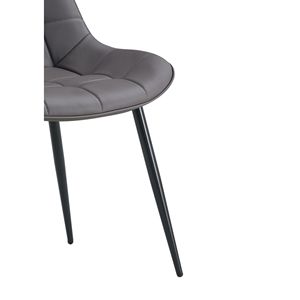 เก้าอี้รับประทานอาหารผ้าสีเทาเข้มทันสมัยมีสไตล์พร้อมลายตาราง - Product Image 6