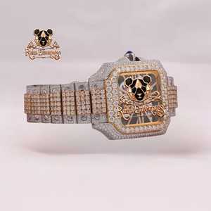 Moissanite Fluted Mechanical <b>Watch</b> with Refined Steel Case and Link Band - Product Image 6