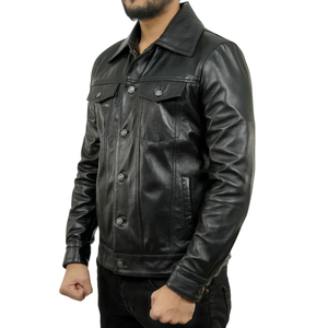 New Arrival Adjustable Price <b>Men's</b> <b>Leather</b> <b>Jackets</b> Stand Winter Eco-Friendly Breathable Professional Manufacture Best Quality - Product Image 2