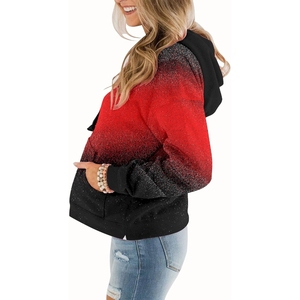 Sweat-shirts à capuche à manches longues pour femmes, très demandés, décontractés, avec design de couleur personnalisé et technique de lavage - Product Image 3