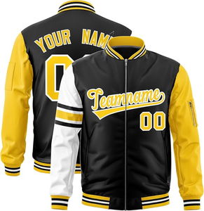 Vestes universitaires pour hommes HOOD CREW, manches en simili cuir, style Letterman, veste de baseball pour garçons, personnalisable, vente en gros - Product Image 1