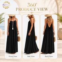 Robes d'été pour femmes 2026 – Robes longues dos nu à fines bretelles, idéales pour la plage et les vacances, parfaits comme cache-maillot de bain