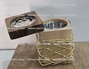 Quemador de Incienso Mubkhar de Madera y Metal, Quemador de Bukhoor para Regalo Religioso de Ramadán, Porta Incienso de Oriente Medio, Madkhan - Product Image 5