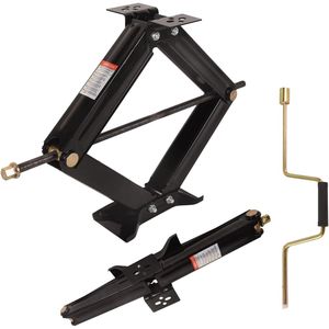 Lot de 2 vérins à ciseaux de 6500 lb avec poignée pour stabilisateur de caravane, remorque, camping-car, camions, voitures, monospaces, berlines - Product Image 1