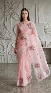 Sari Prayosha de Organza Cristalina para Mujer, Largo hasta el Suelo, de Secado Rápido, con Materiales Reciclados, para Bodas, Fiestas de Graduación, Ajuste Regular - Product Image 3