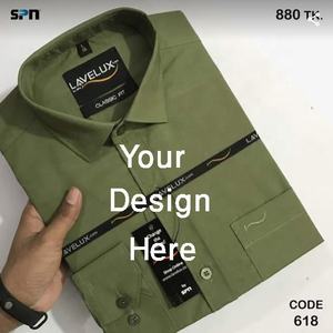 Camisa de manga larga de algodón 100% para hombre con logotipo personalizado del proveedor directo de fábrica Diseño informal formal Primavera Otoño Tallas grandes - Product Image 1