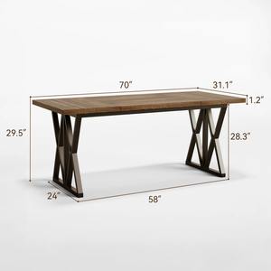 Mesa de Comedor Moderna de Estilo Nórdico de 1.8m, Duradera y Ecológica, Diseño Simple en Negro, Directo de Fábrica, para Cocina y Hotel - Product Image 5