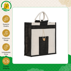 Nouvelles arrivées : sac shopping en jute écologique de haute qualité avec poignée ronde rembourrée et tressée, provenant d'Inde. - Product Image 2