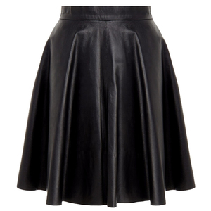 Jupe plissée en similicuir de haute qualité sur mesure pour femmes, taille haute, design évasé, matière PU respirante, fabriquée au Pakistan - Product Image 3
