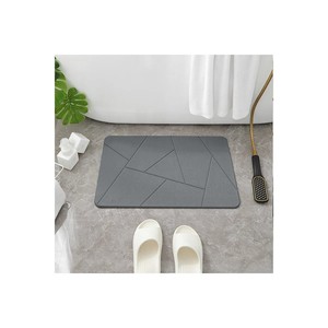 Modern Geometric Microfiber Bath <b>Mat</b> Rectangle Scalloped Pattern Non-Slip Grey Home <b>Bathroom</b> Rug Thin Machine Washable - Product Image 4
