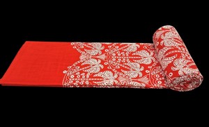 Tela Bordada de Algodón Roja y Blanca de Primera Calidad en Oferta |   Tela con Diseño de Palmeras para Vestidos |   Tela de Algodón de Diseño - Product Image 2