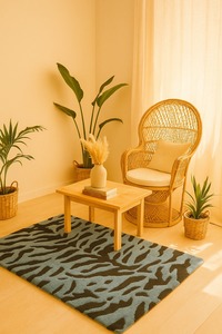 Alfombra de lujo de primera calidad con diseño de piel de guepardo azul y negro, lavable, para decoración del hogar, sala de estar, picnic - Product Image 4