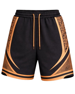 Shorts de basketball pour hommes noir et orange, respirants, séchage rapide, pour entraînement sportif, gym, course à pied, athlétiques, taille élastique, fabricant - Product Image 1