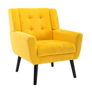 Poltrona Ergonomica Moderna in Morbido Velluto con Gambe Nere per Soggiorno e Camera da Letto, Uso Interno Domestico - Product Image 3