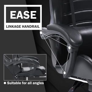 Sedia da gioco ergonomica in pelle sintetica con ruote regolabili in altezza per scrivania da ufficio per adulti o uso di videogiochi - Product Image 4