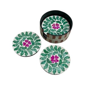 Elegant Shell Inlay <b>Drink</b> <b>Coasters</b> for Home Decor - Product Image 1