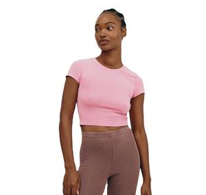 Camiseta Corta Ajustada de Algodón y Spandex Premium para Mujer, Estilo Y2K, Moda de Verano, Fabricación Personalizada OEM, Marca Privada - Product Image 3