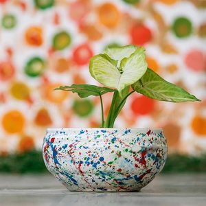 Petit pot en céramique multi-usages avec trous de drainage, pot décoratif pour plantes d'intérieur et d'extérieur - Product Image 4