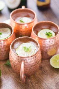 Hammered copper mug set crystal oasis drink <b>cups</b> <b>reusable</b> premium beverage serving mugs durable finish - Product Image 1