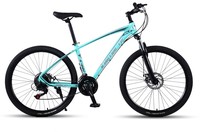 Bicicleta de Montaña con Suspensión Delantera de 24/26 Pulgadas, 30 Velocidades, Frenos de Disco, Cuadro de Acero, MTBGO