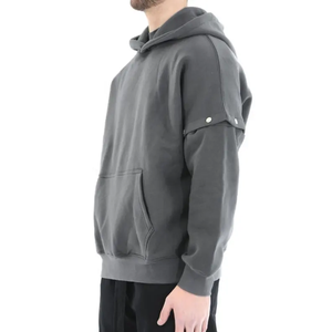 Sweat à capuche streetwear personnalisé de haute qualité en coton 500 g/m², en molleton bouclette, style vintage délavé à l'acide, effet soleil, imprimé DTG, pour hommes - Product Image 3