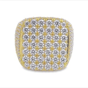 Iced Out Silver Plated 925 Sterling Silver VVS Moissanite <b>Diamond</b> Fashionable Hip Hop Style <b>Diamond</b> <b>Ring</b> - Product Image 6
