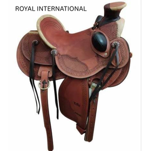 Selle de cheval en cuir occidental artisanale de qualité supérieure pour l'équitation en montagne, le travail à la ferme, la course de barils – Confortable et durable – Équipement équestre - Product Image 1