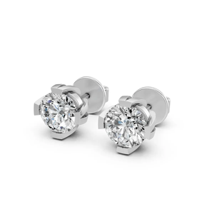 Boucles d'oreilles clous de luxe en or jaune 10K avec diamant de laboratoire certifié IGI, taille classique, serti à griffes, bijoux fins pour femme - Product Image 3