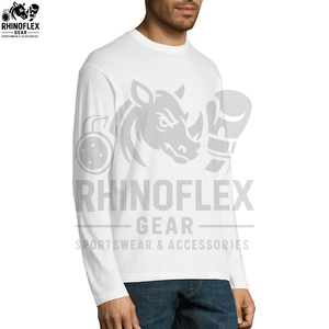 Camiseta de Manga Larga Lisa para Hombre, Diseño Sencillo, Venta al por Mayor, Ropa Masculina de Alta Calidad, Cuello Redondo, Servicio OEM - Product Image 4