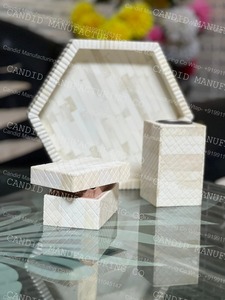 Juego de Quemador de Incienso de Madera de Sándalo con Incrustaciones de Hueso, Incensario Mabkhara Hecho a Mano, Bandeja para Incienso, Decoración para el Hogar para el Festival de Ramadán del Medio Oriente - Product Image 2