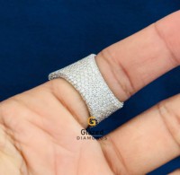 Anillo de Hip Hop con Triángulo Illuminati Totalmente Cubierto de Diamantes, Oro Sólido de 14K, con Moissanita de Alta Calidad de 20g, Corte Brillante Redondo y Claridad VVS