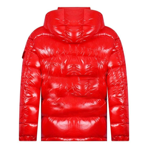 Veste matelassée à capuche rouge pour homme, col montant, fermeture éclair, imperméable, écologique, séchage rapide, rembourrage en polyester et coton, hiver - Product Image 3