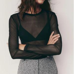 Nouveauté : T-shirts courts en maille pour femmes en promotion – Personnalisation du logo – T-shirts de yoga et d'entraînement à manches longues pour femmes – T-shirt en maille respirant - Product Image 5